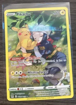 Pokemon TCG Pikachu TG05/TG30 Holo Rare Lost Origin Trainer Gallery - Image 1