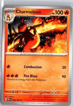 Pokemon Charmeleon SV: Scarlet & Violet 151 Uncommon #005/165 - Image 1