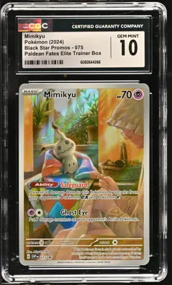 Pokemon GRADED 2024 Mimikyu 75 Paldean Fates ETB Promo CGC 10 English - Image 1
