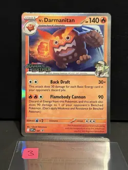 Pokemon TCG N’s Darmanitan 181 Stamped Promo - Journey Together - Image 1