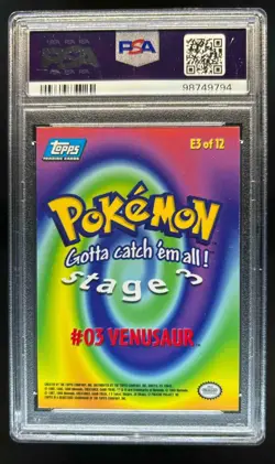 1999 Topps Pokemon Venusaur Gotta Catch Em All Movie Edition Foil #E3 PSA 9 MINT - Image 2