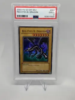 Yugioh Red Eyes Black Dragon Unlimited SDJ-001 PSA 2 - Image 1
