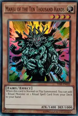 THSF-EN033 MANJU OF THE TEN THOUSAND HANDS SUPER RARE 1ST EDITION YuGiOh CARD - Image 1