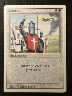 MTG Crusade Revised Edition Regular Rare - BANNED card Moderate Play - Image 1