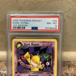 PSA 8 1st Edition Dark Hypno 26/82 Team Rocket Set Pokemon Card Fresh Slab - Image 2
