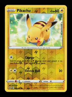 Pikachu 065/202 Reverse Holo SWSH01: Sword & Shield Base Set Pokemon Card - Image 1