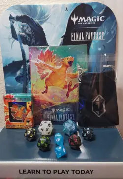 Magic: The Gathering Final Fantasy Dice Set w/ Bag + Chocobo Pin and Print A - Image 1