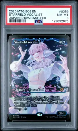 2025 MTG EDGE OF ETERNITIES JPN SHOWCASE FOIL #0359 STARFIELD VOCALIST PSA 8 - Image 1