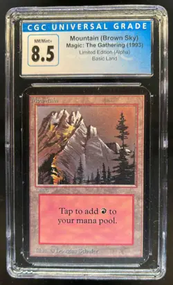 1993 Magic: The Gathering Alpha Mountain #NNO CGC 8.5 - Image 1
