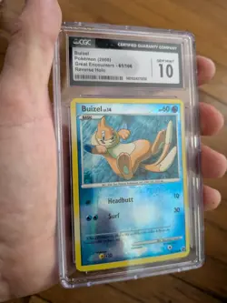 (Pop 10) CGC 10 GEM MINT Pokemon Great Encounters Reverse Holo Buizel 61/106 - Image 2