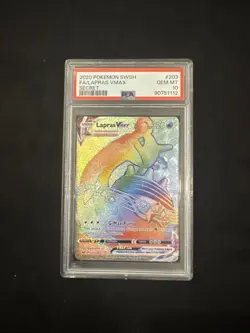 2020 Pokemon Swsh FA/Lapras Vmax Secret PSA 10 - Image 1