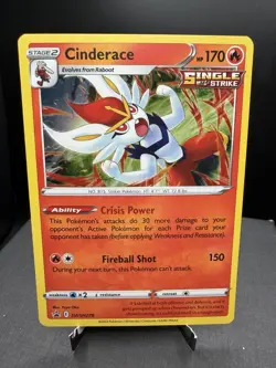Pokemon TCG Sword & Shield Cinderace SWSH278 Black Star Promo Cosmos Holo NM! - Image 1