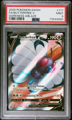 Butterfree V Full Art PSA 9 MINT 2020 Darkness Ablaze #177 Pokemon - Image 1