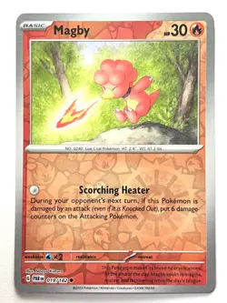 Magby 019/182 Reverse Holo Common - Paradox Rift Pokemon Pack Fresh Near Mint NM - Image 1