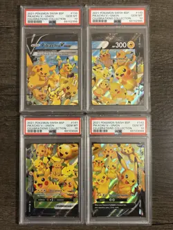 Pikachu V-Union - SWSH139-142 - Pokemon TCG: Celebrations Promo 4 Card Set PSA10 - Image 1