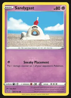 SWSH02: Rebel Clash Sandygast #081/192 Common Pokemon Card - Image 1