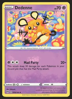 SWSH03: Darkness Ablaze Dedenne #078/189 Uncommon Pokemon Card - Image 1