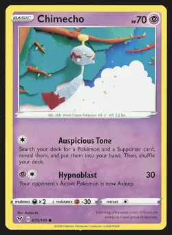 SWSH04: Vivid Voltage Chimecho #072/185 Common Pokemon Card - Image 1