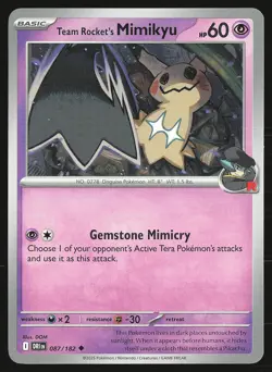 SV10: Destined Rivals Team Rocket's Mimikyu #087/182 Uncommon Pokemon Card - Image 1