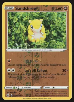 SWSH08: Fusion Strike Sandshrew #131/264 Reverse Holo Pokemon Card - Image 1