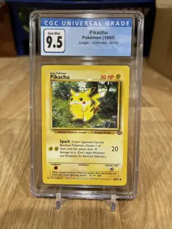1999 Jungle Pokemon Pikachu 60/64 Unlimited Card PSA 9.5 MINT WOTC TCG - Image 1