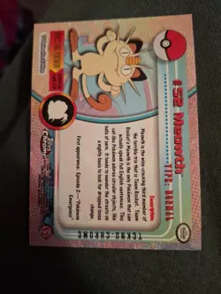 Meowth #52 2000 TOPPS CHROME HOLO Pokemon Card Rare - Image 2