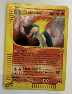 Pokemon TCG Typhlosion Expedition Base Set Reverse Holo Card 28/165 - Image 1