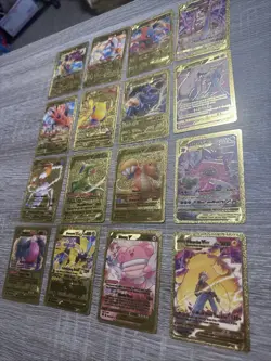 Lot of 16 Gold Foil Pokemon Cards Various Sets - Image 1
