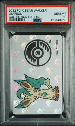 2022 POKEMON CENTER X BEAR WALKER COLLECTION CARDS LEAFEON PSA 10 - Image 1