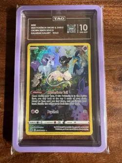 Mew GG10/GG70 TAG 10 Gem Crown Zenith Galarian Gallery Illustration Pokemon Card - Image 1