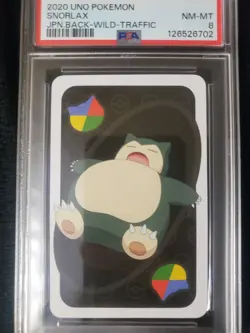 PSA 8 NM-MT Snorlax UNO WILD Japanese Back Pokemon Trading Card Game 2020 - Image 1