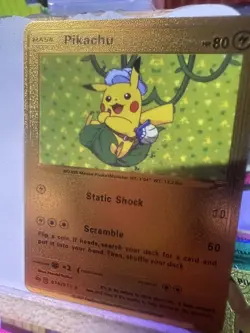 Pikachu Copper Foil Pokemon Fan Art Card - Image 1