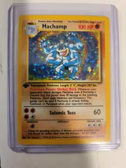 Machamp 1st Edition 8/102 Holo Rare Pokemon Card - TCG NM - LP - Image 1