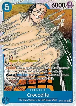 4x Crocodile Super Pre-Release Foil - ST03-003 NM - One Piece Card - Image 1