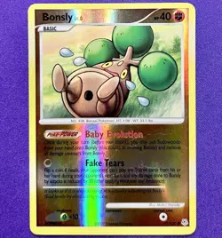 Bonsly 71/130 Reverse Holo - Diamond & Pearl Base Set Vintage Pokemon Card LP - Image 1