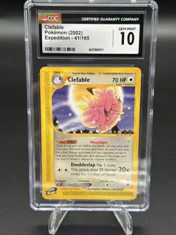 CGC 10 GEM MINT Clefable 2002 Expedition 41/165 Reverse Holo Pokemon Card - Image 1