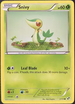 Snivy 2/114 Black & White Regular - Pokemon Card - Image 1