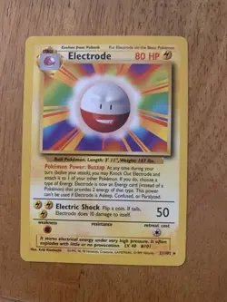 Electrode 21/102 MINT Base Set Rare Non-Holo Pokemon Card 1999 WotC - Image 1