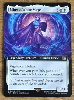 MTG Final Fantasy, Minwu, White Mage - Borderless - Image 1