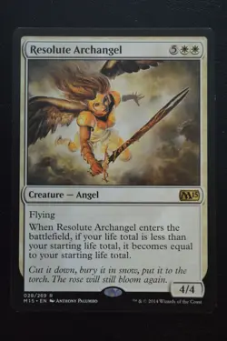 Magic The Gathering MTG RESOLUTE ARCHANGEL Magic 2015 LP Lightly Played - Image 1