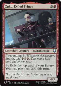 Zuko, Exiled Prince - FOIL - U Avatar: The Last Airbender 163 - MTG - Image 1