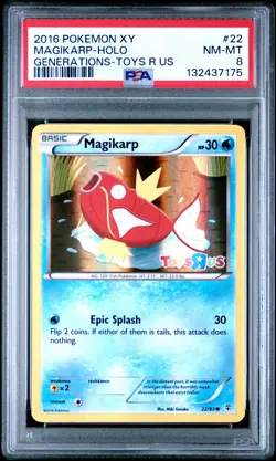 2016 POKEMON XY GENERATIONS TOYS R US #22 MAGIKARP-HOLO PSA 8 - Image 1