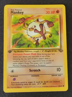 Mankey #55/64 Jungle 1st Edition Pokemon TCG - Image 1
