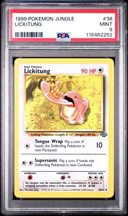 1999 Pokemon Jungle - LICKITUNG #38 - PSA 9, MINT - Image 4