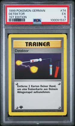 1999 POKEMON GERMAN BASE SET 1ST EDITION #74 DETEKTOR PSA 5 - Image 1