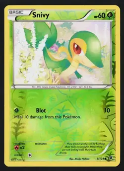 Snivy Reverse Holo 5/124 XY Fates Collide 2016 - Pokemon TCG - Image 1