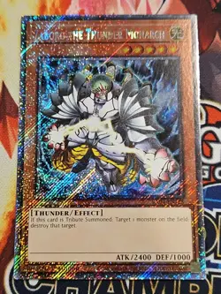 In Hand YUGIOH x1 RA04-EN125 ZABORG THE THUNDER MONARCH - PLATINUM SECRET RARE - Image 1