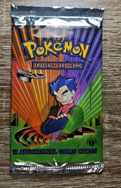 EMPTY NO CARDS 1st Edition Vintage WOTC Booster Pack Gym Challenge Koga - Image 1