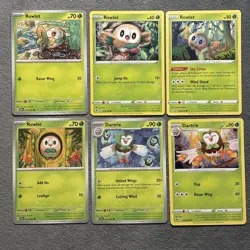 Rowlet Dartrix Pokemon Cards Lot Komiya Art 2021-2024 Starter Pokemon Grass Type - Image 1