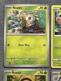 Rowlet Dartrix Pokemon Cards Lot Komiya Art 2021-2024 Starter Pokemon Grass Type - Image 2